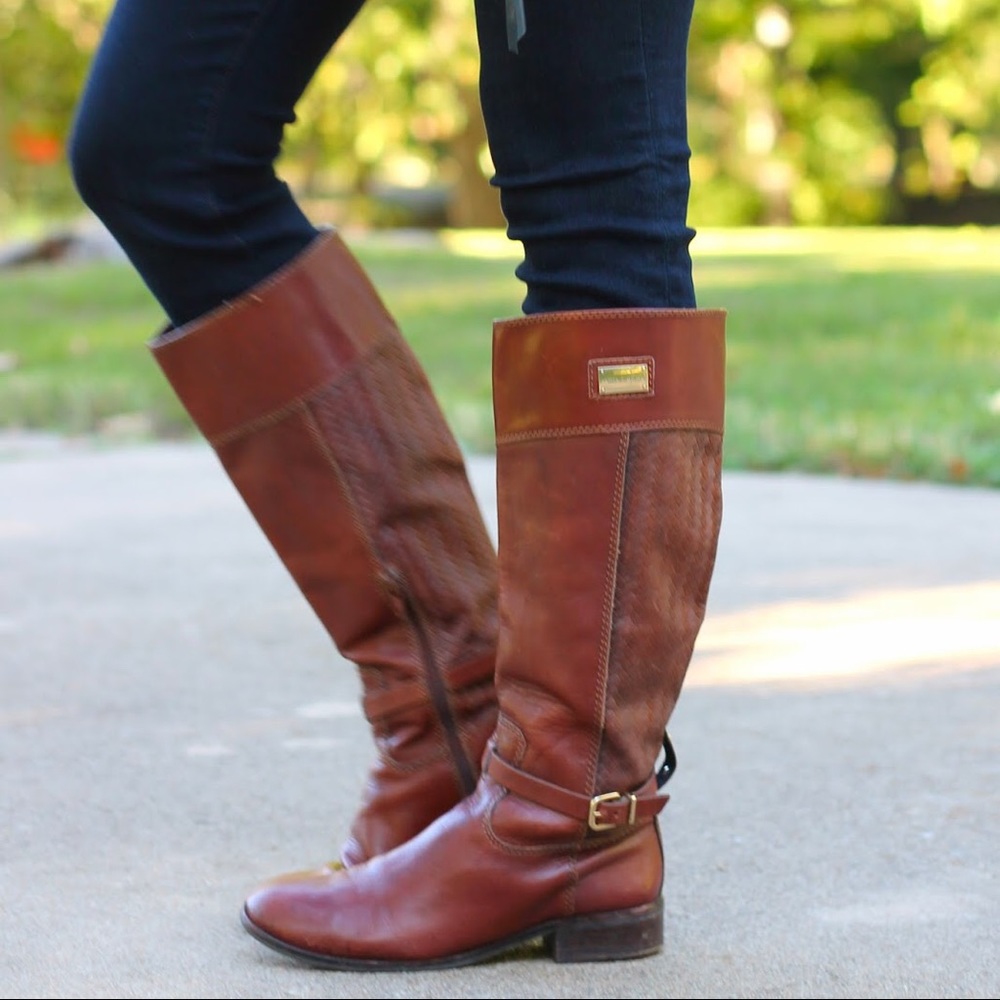 Antonio Melani brown leather riding boots 7.5